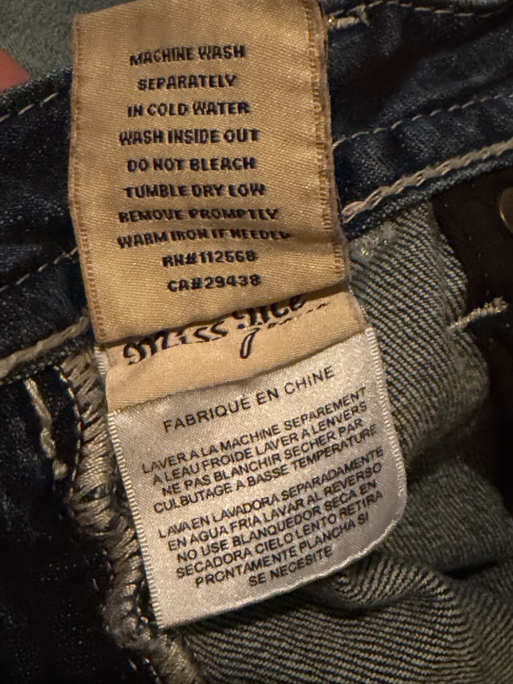 Miss Me Bootcut Jeans Medium Wash Size 30 Western Stitch Y2K Denim - Picture 9 of 12
